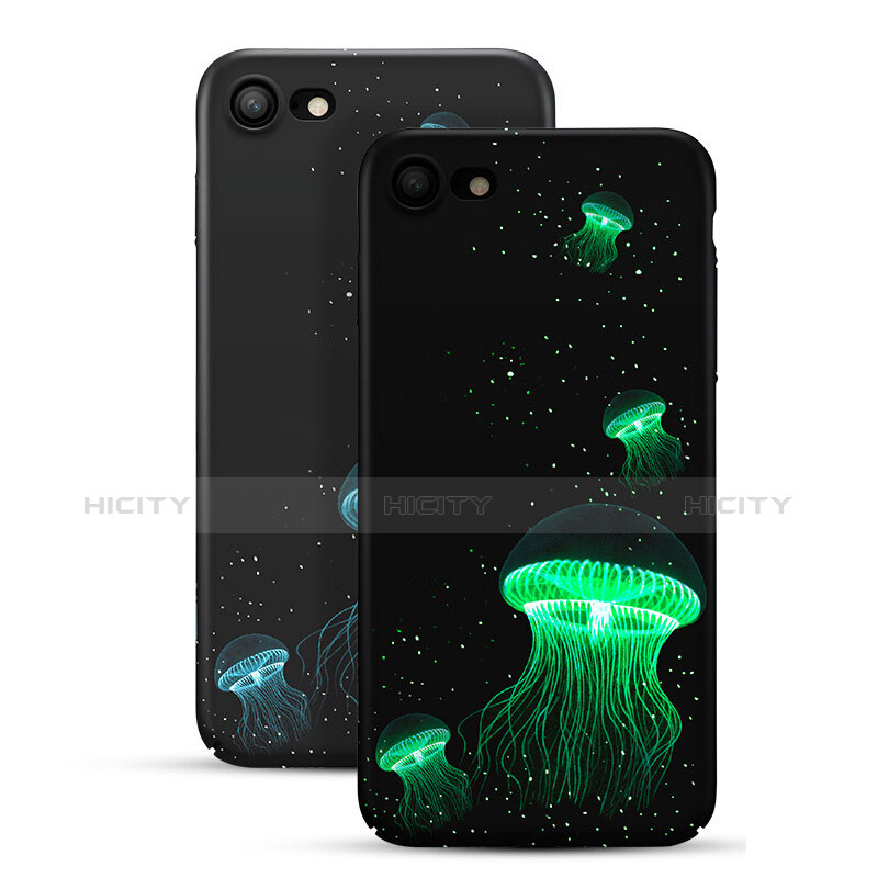 Coque Plastique Rigide Fluorescence pour Apple iPhone 8 Noir Plus