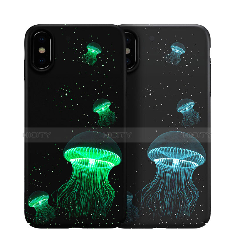 Coque Plastique Rigide Fluorescence pour Apple iPhone Xs Noir Plus