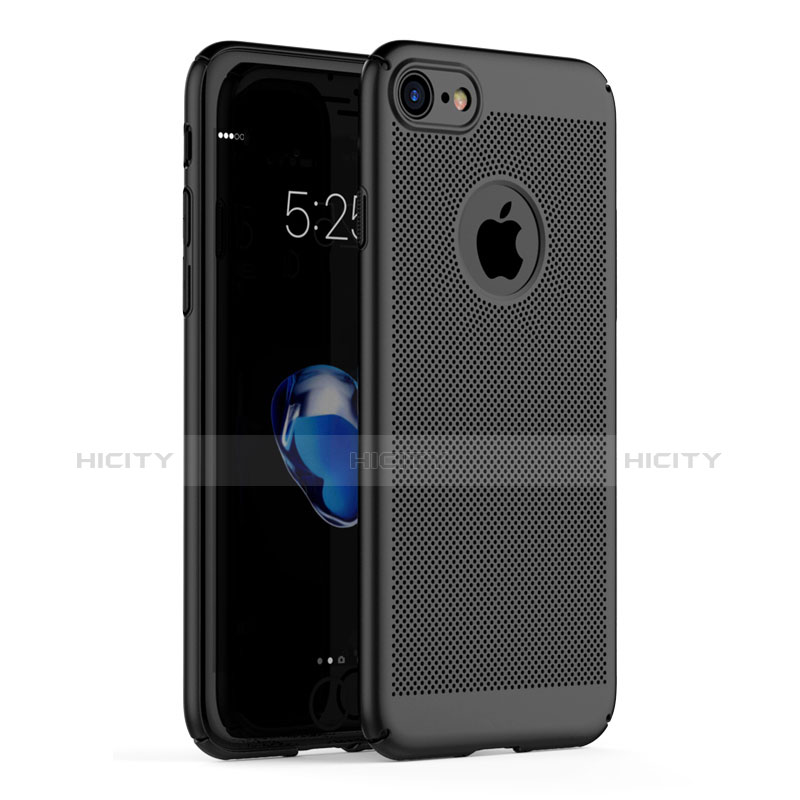 Coque Plastique Rigide Mailles Filet G01 pour Apple iPhone 7 Noir Plus