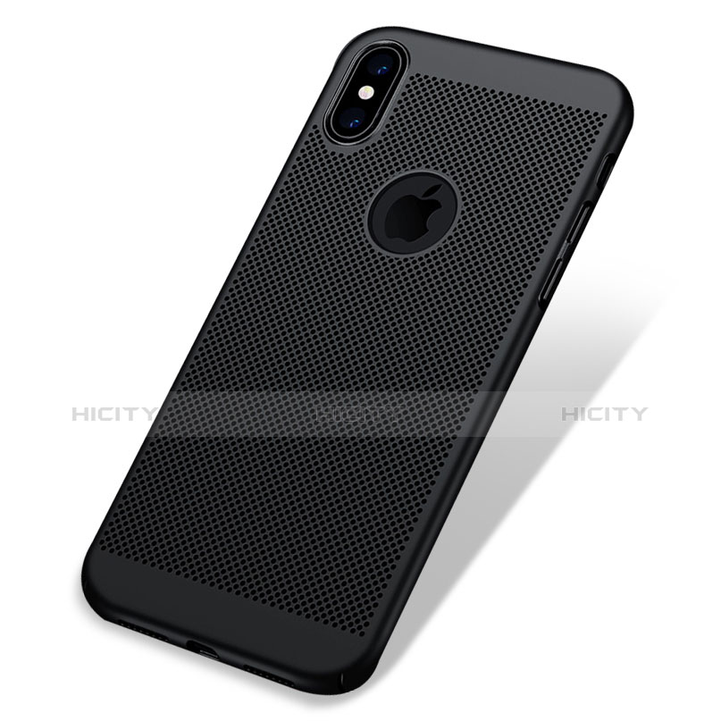 Coque Plastique Rigide Mailles Filet H01 pour Apple iPhone Xs Noir Plus