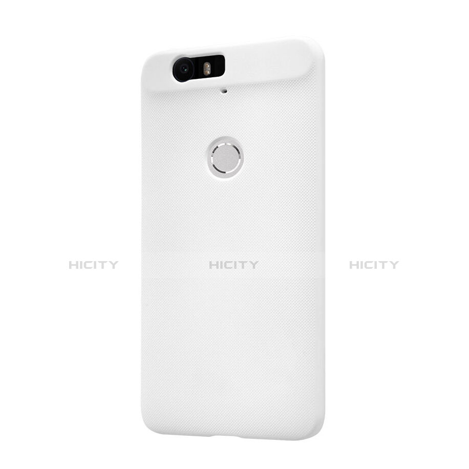 Coque Plastique Rigide Mailles Filet pour Google Nexus 6P Blanc Plus