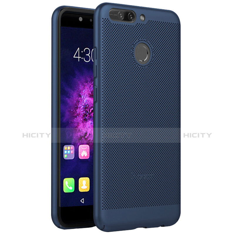 Coque Plastique Rigide Mailles Filet pour Huawei Honor 8 Pro Bleu Plus