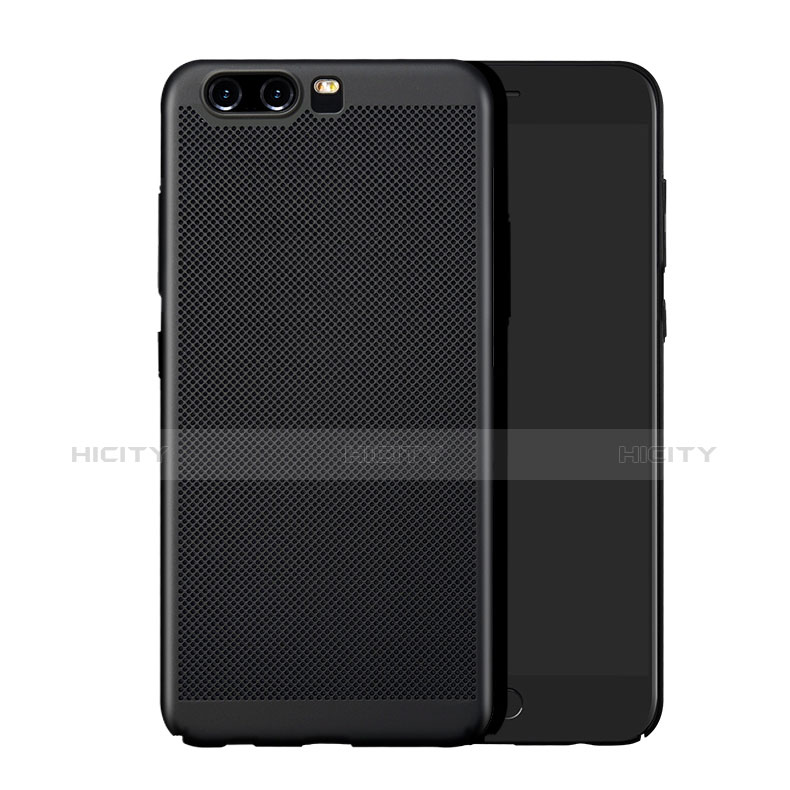 Coque Plastique Rigide Mailles Filet pour Huawei P10 Noir Plus