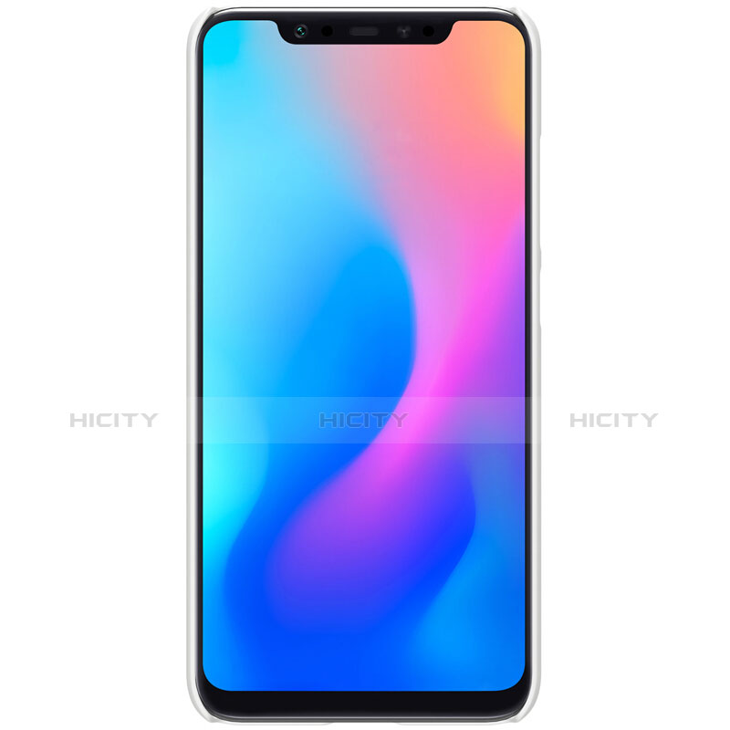 Coque Plastique Rigide Mailles Filet pour Xiaomi Mi 8 Blanc Plus