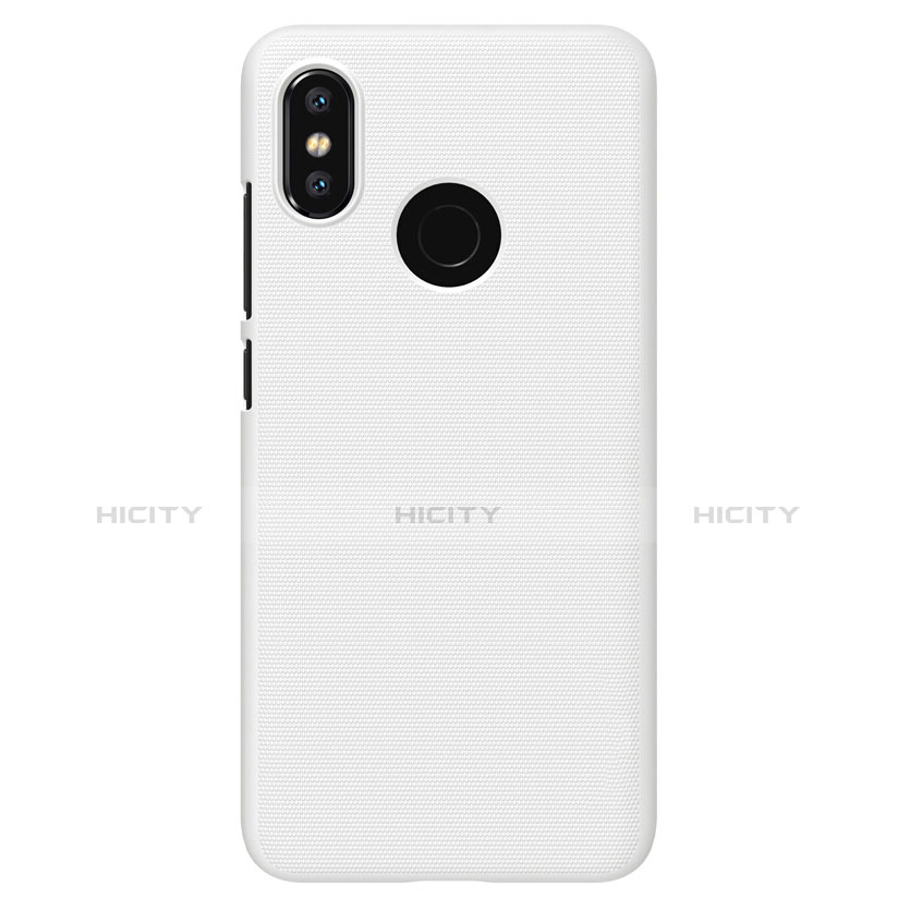 Coque Plastique Rigide Mailles Filet pour Xiaomi Mi 8 Blanc Plus