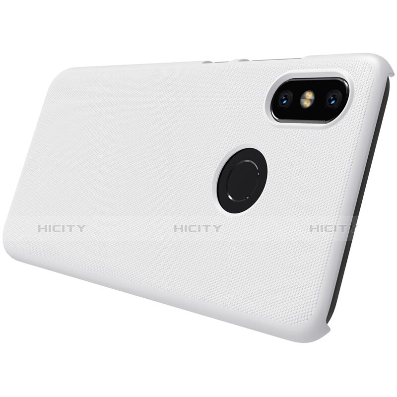 Coque Plastique Rigide Mailles Filet pour Xiaomi Mi 8 Blanc Plus