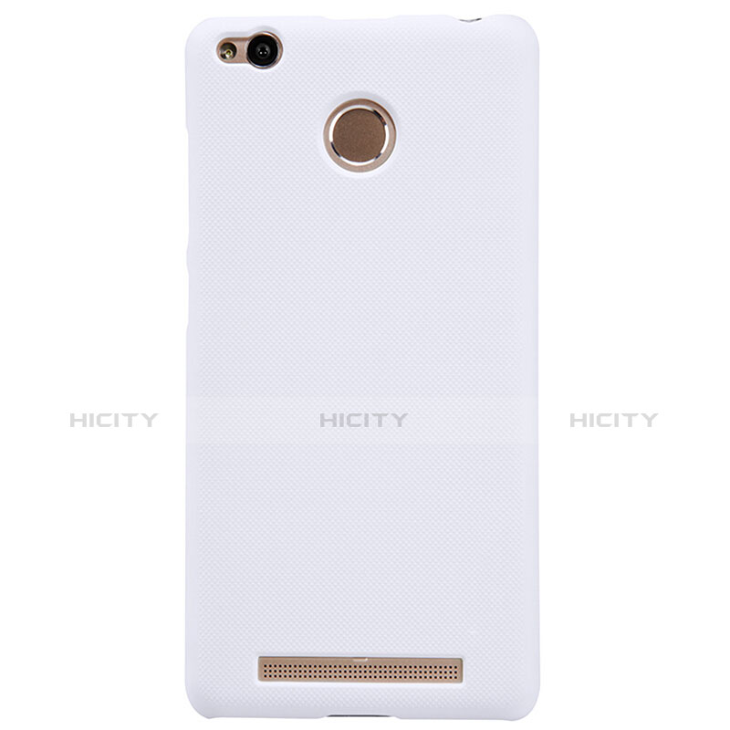 Coque Plastique Rigide Mailles Filet pour Xiaomi Redmi 3 High Edition Blanc Plus