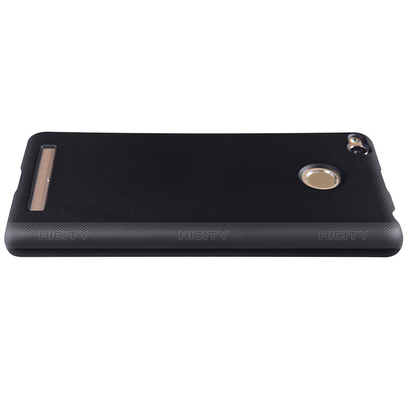 Coque Plastique Rigide Mailles Filet pour Xiaomi Redmi 3 High Edition Noir Plus