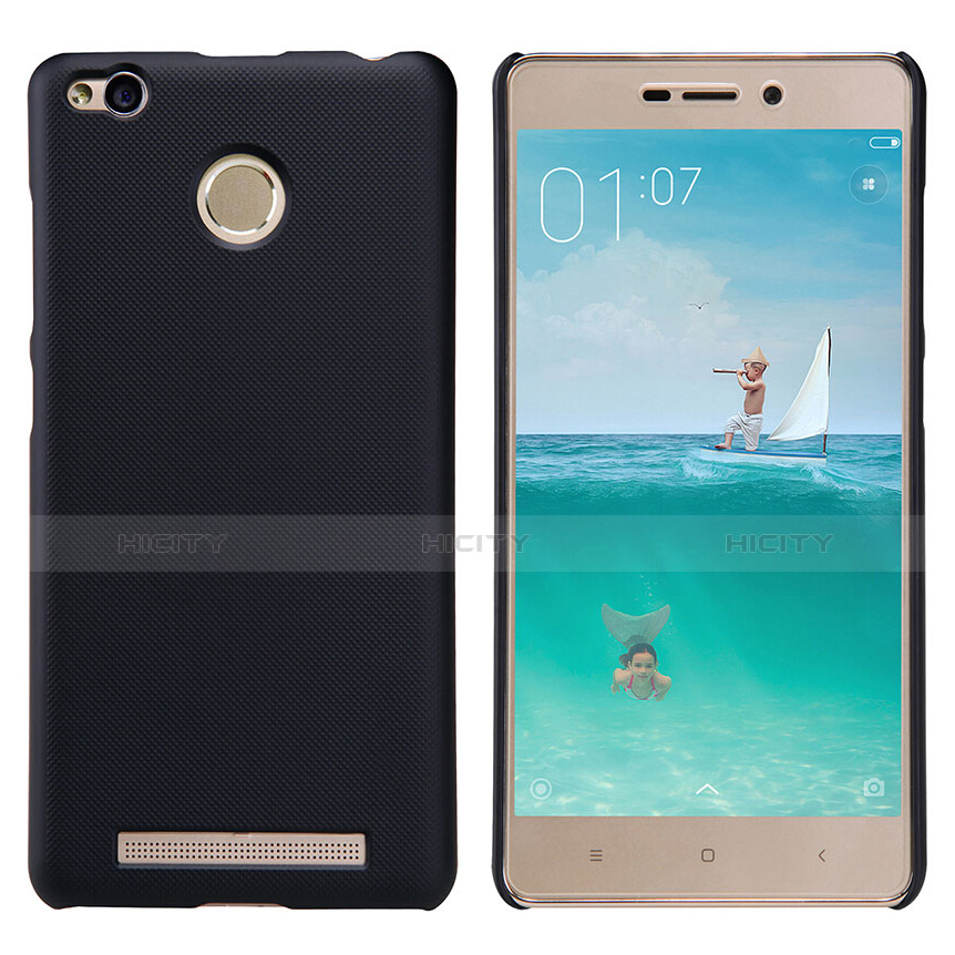 Coque Plastique Rigide Mailles Filet pour Xiaomi Redmi 3S Prime Noir Plus