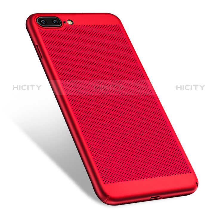 Coque Plastique Rigide Mailles Filet W01 pour Apple iPhone 8 Plus Rouge Plus