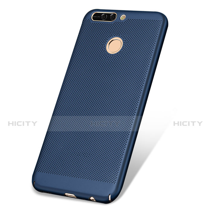 Coque Plastique Rigide Mailles Filet W01 pour Huawei Honor V9 Bleu Plus