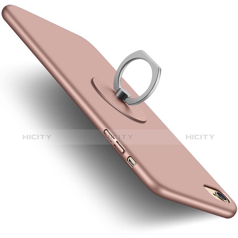 Coque Plastique Rigide Mat avec Support Bague Anneau A01 pour Apple iPhone 6 Or Rose Plus