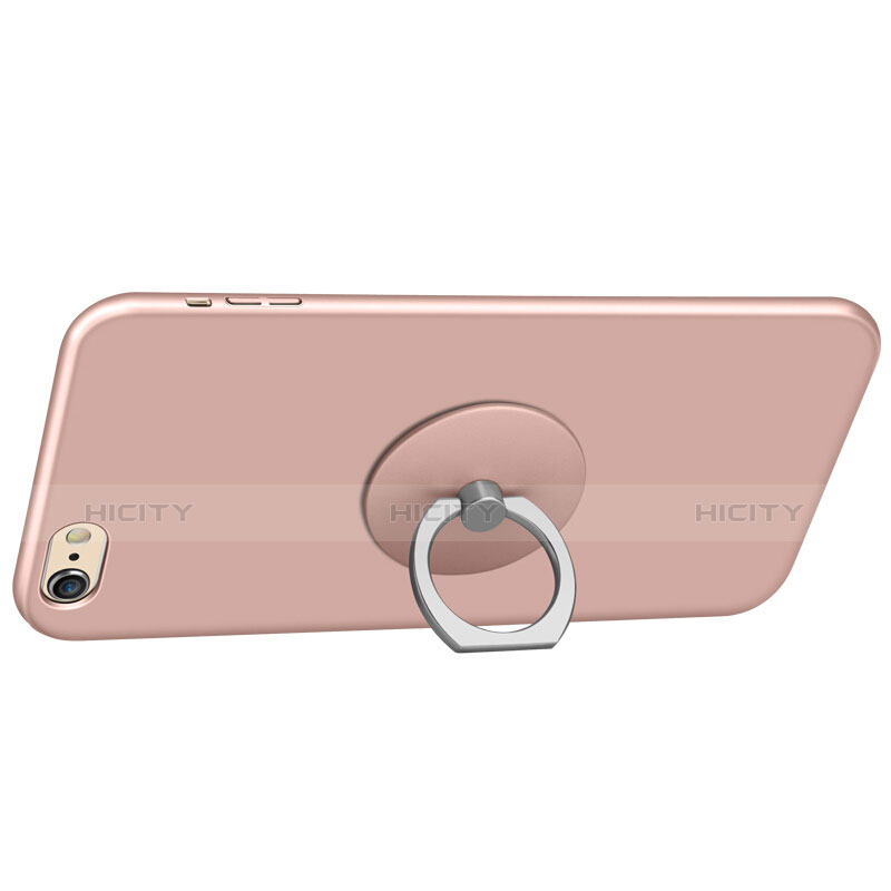 Coque Plastique Rigide Mat avec Support Bague Anneau A01 pour Apple iPhone 6 Or Rose Plus