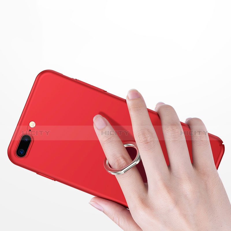 Coque Plastique Rigide Mat avec Support Bague Anneau A01 pour Apple iPhone 7 Plus Rouge Plus