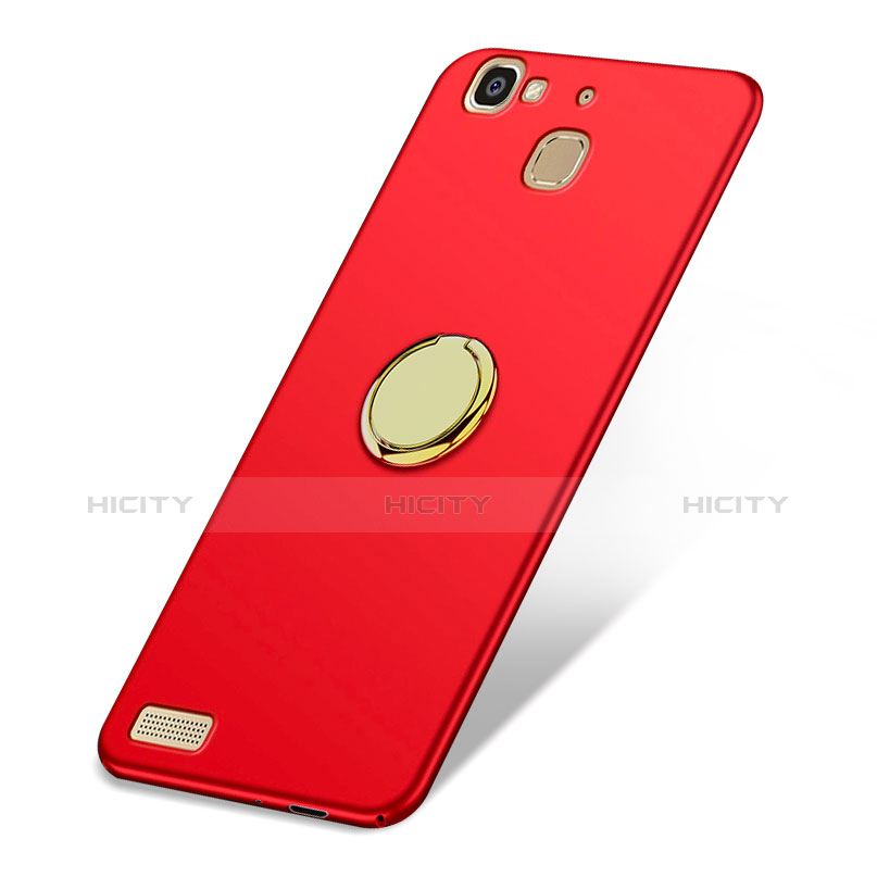 Coque Plastique Rigide Mat avec Support Bague Anneau A02 pour Huawei P8 Lite Smart Rouge Plus