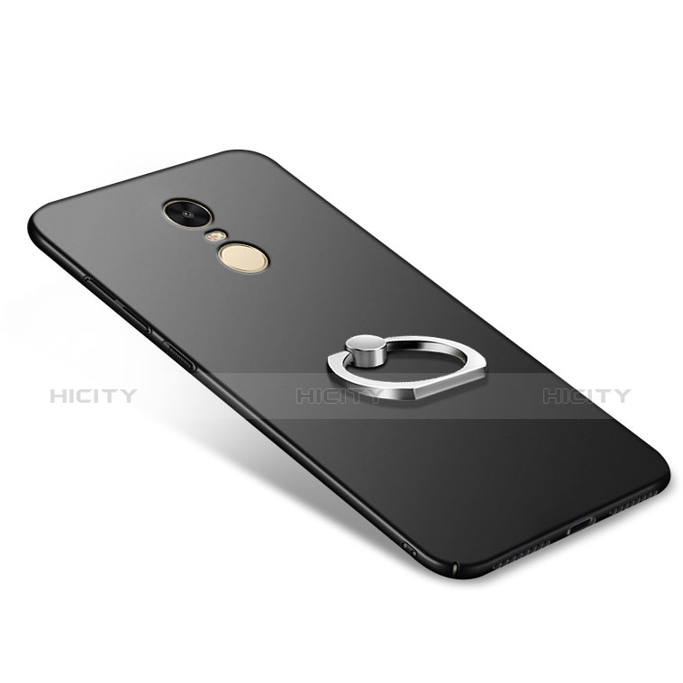 Coque Plastique Rigide Mat avec Support Bague Anneau A02 pour Xiaomi Redmi Note 4 Standard Edition Noir Plus