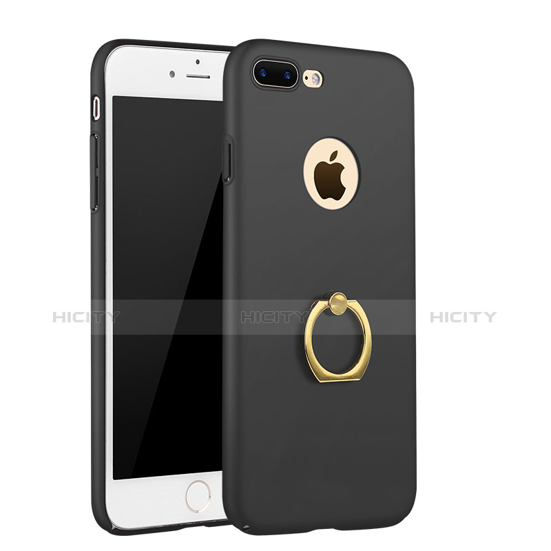 Coque Plastique Rigide Mat avec Support Bague Anneau A03 pour Apple iPhone 7 Plus Noir Plus