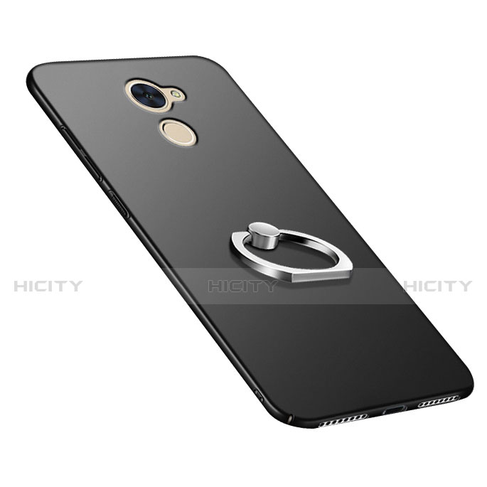 Coque Plastique Rigide Mat avec Support Bague Anneau A04 pour Huawei Enjoy 7 Plus Noir Plus