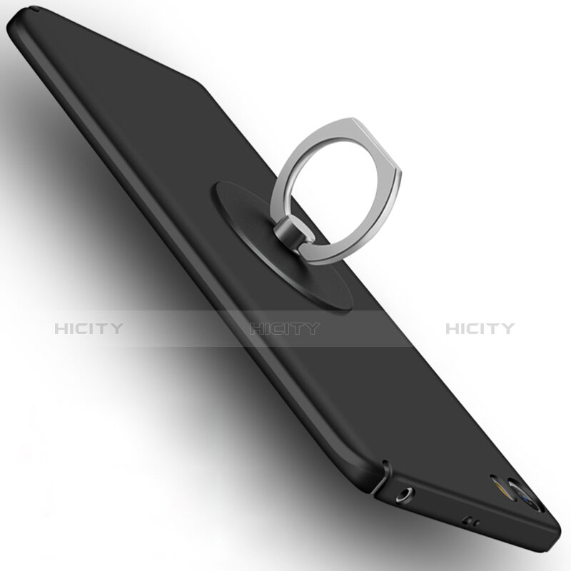 Coque Plastique Rigide Mat avec Support Bague Anneau A04 pour Xiaomi Mi 5 Noir Plus