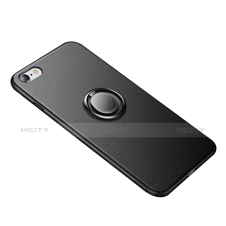 Coque Plastique Rigide Mat avec Support Bague Anneau A05 pour Apple iPhone 6 Noir Plus