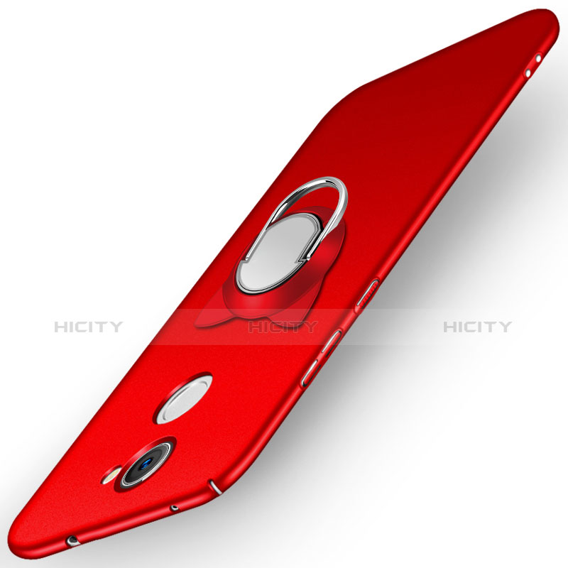 Coque Plastique Rigide Mat avec Support Bague Anneau A05 pour Huawei Enjoy 7 Plus Rouge Plus