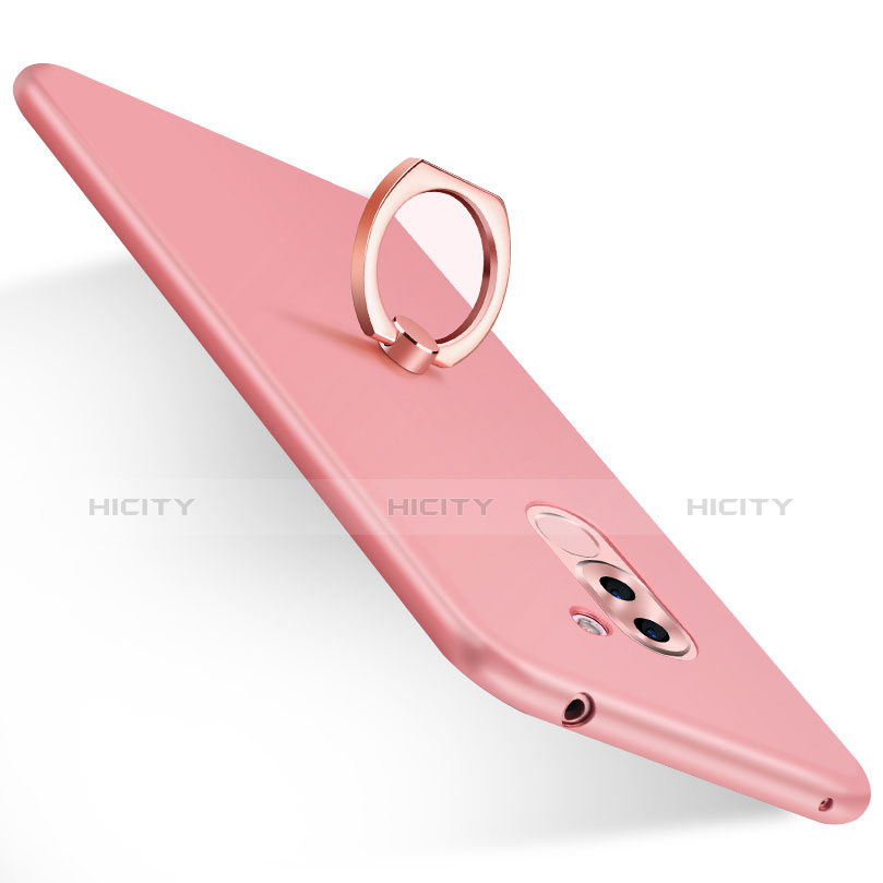 Coque Plastique Rigide Mat avec Support Bague Anneau A06 pour Huawei GR5 (2017) Rose Plus