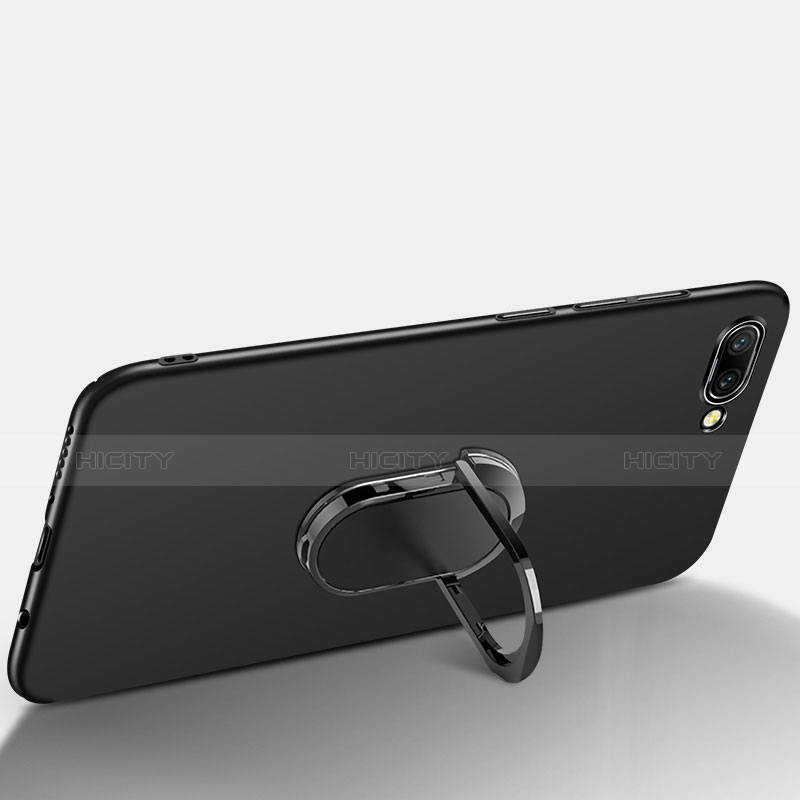 Coque Plastique Rigide Mat avec Support Bague Anneau et Laniere pour Huawei Honor 10 Noir Plus