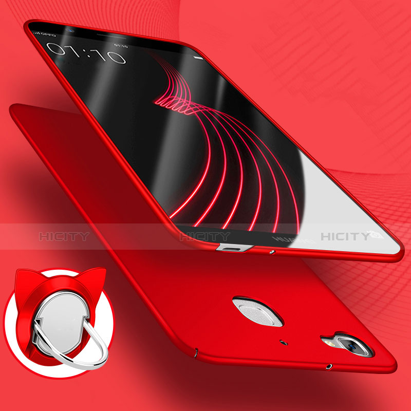 Coque Plastique Rigide Mat avec Support Bague Anneau pour Huawei Enjoy 5S Rouge Plus