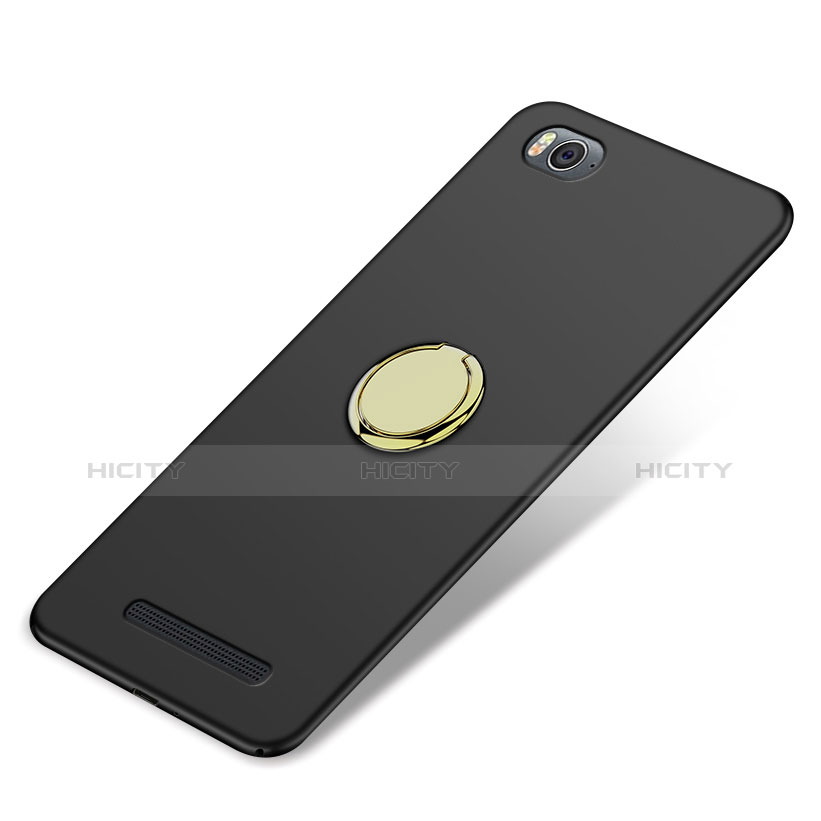 Coque Plastique Rigide Mat avec Support Bague Anneau pour Xiaomi Mi 4C Noir Plus