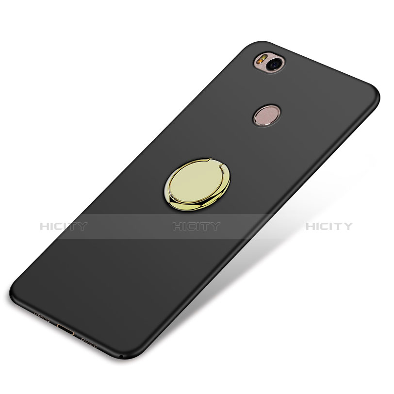 Coque Plastique Rigide Mat avec Support Bague Anneau pour Xiaomi Mi 4S Noir Plus