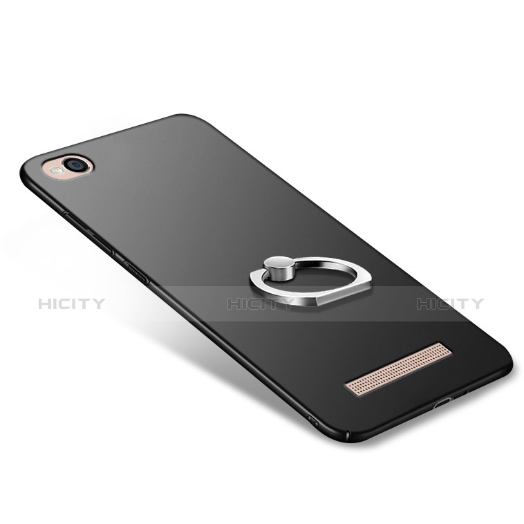 Coque Plastique Rigide Mat avec Support Bague Anneau pour Xiaomi Redmi 4A Noir Plus