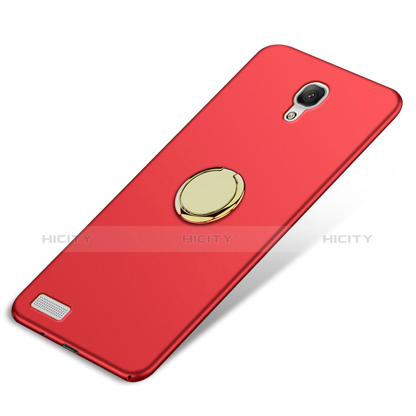 Coque Plastique Rigide Mat avec Support Bague Anneau pour Xiaomi Redmi Note Prime Rouge Plus