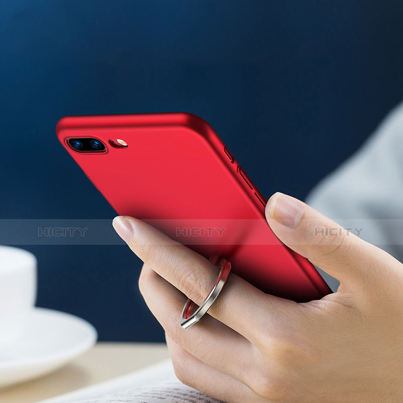 Coque Plastique Rigide Mat avec Support Bague Anneau R02 pour Apple iPhone X Rouge Plus