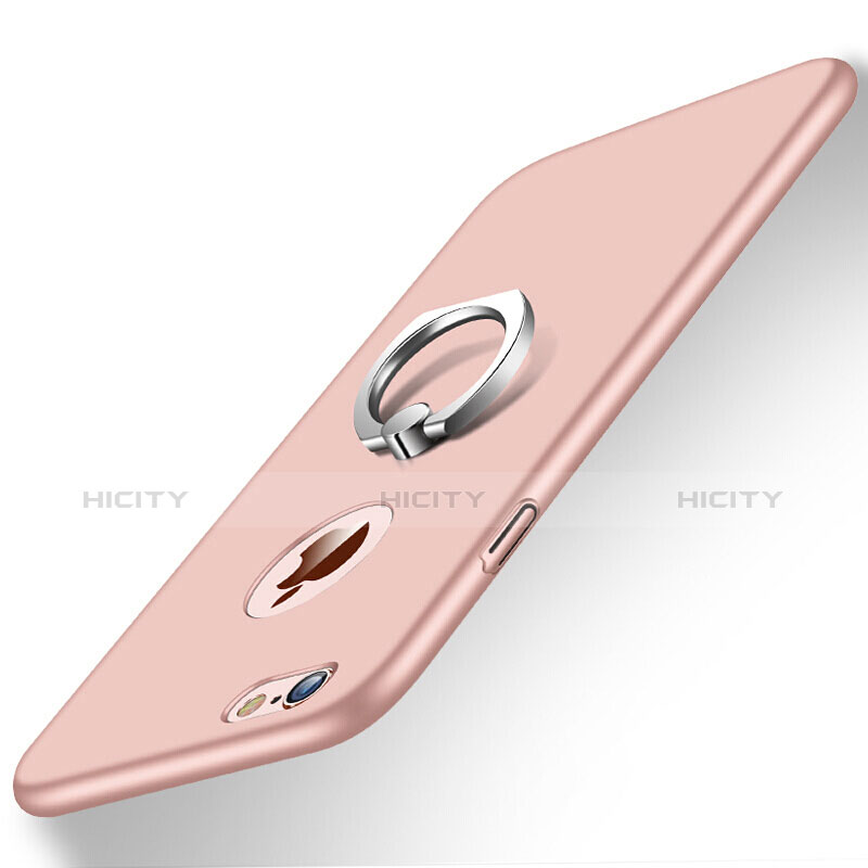 Coque Plastique Rigide Mat et Support Bague Anneau pour Apple iPhone 6 Plus Rose Plus