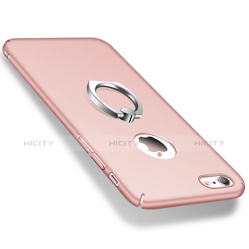 Coque Plastique Rigide Mat et Support Bague Anneau pour Apple iPhone 6 Plus Rose Plus