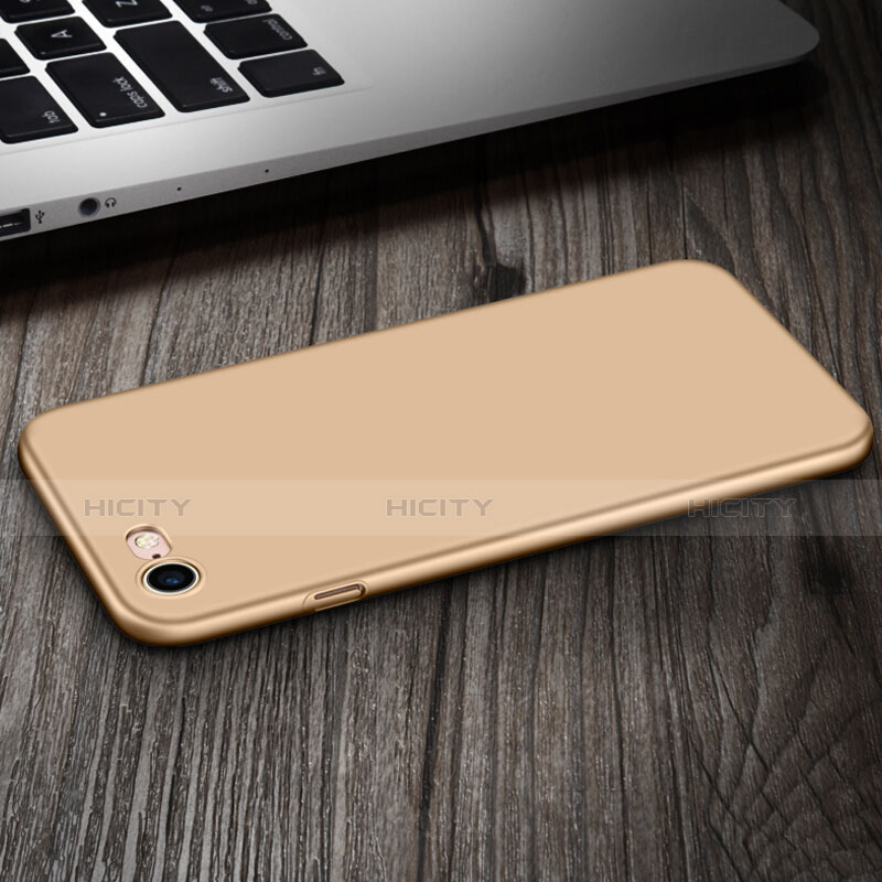 Coque Plastique Rigide Mat et Support Bague Anneau pour Apple iPhone 7 Or Plus