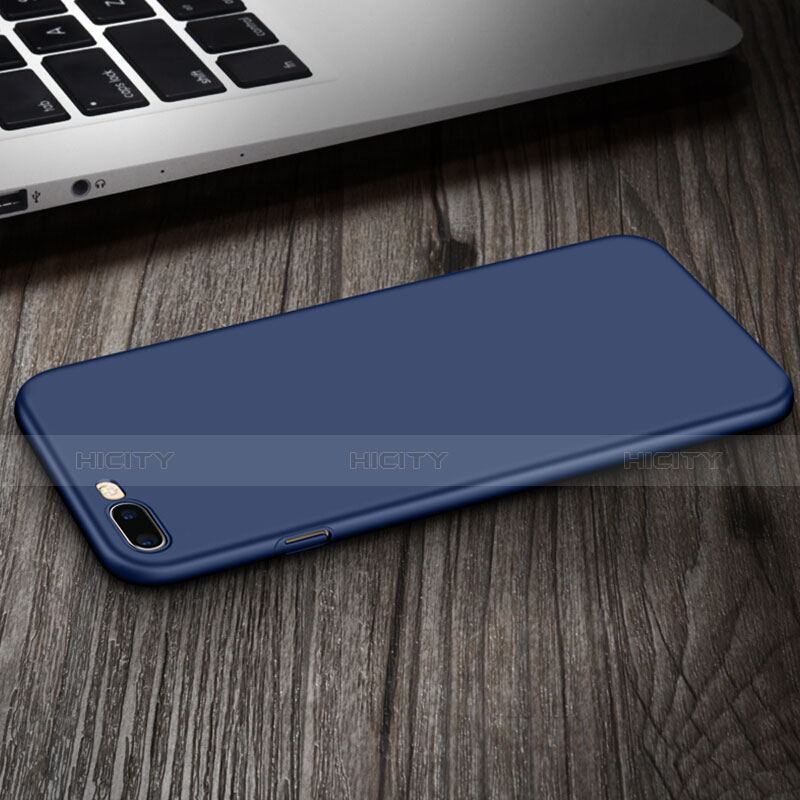 Coque Plastique Rigide Mat et Support Bague Anneau pour Apple iPhone 7 Plus Bleu Plus