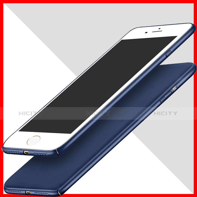 Coque Plastique Rigide Mat et Support Bague Anneau pour Apple iPhone 7 Plus Bleu Plus