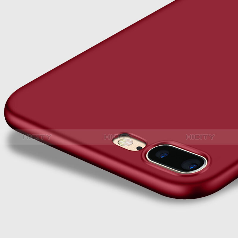 Coque Plastique Rigide Mat et Support Bague Anneau pour Apple iPhone 7 Plus Rouge Plus