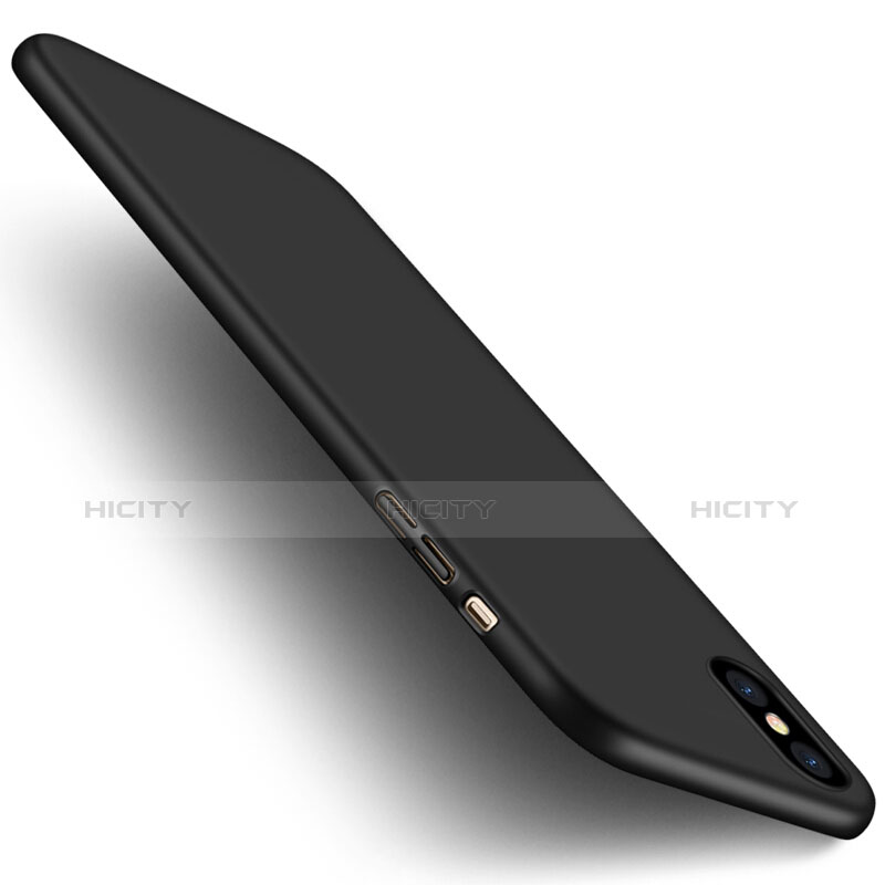 Coque Plastique Rigide Mat et Support Bague Anneau pour Apple iPhone X Noir Plus