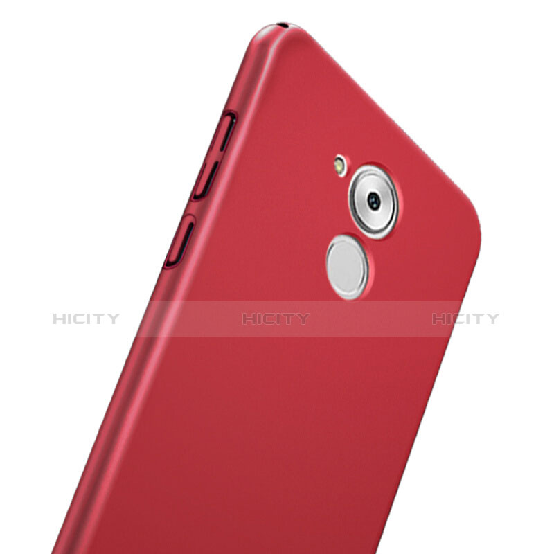 Coque Plastique Rigide Mat et Support Bague Anneau pour Huawei Enjoy 6S Rouge Plus