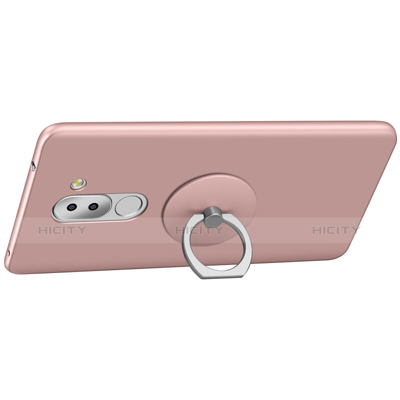 Coque Plastique Rigide Mat et Support Bague Anneau pour Huawei GR5 (2017) Or Rose Plus