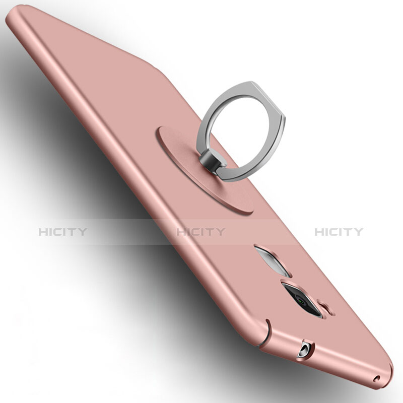 Coque Plastique Rigide Mat et Support Bague Anneau pour Huawei Honor 5C Or Rose Plus