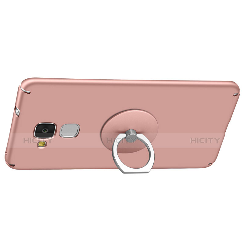 Coque Plastique Rigide Mat et Support Bague Anneau pour Huawei Honor 5C Or Rose Plus