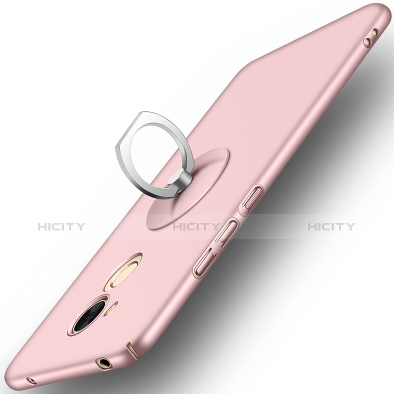 Coque Plastique Rigide Mat et Support Bague Anneau pour Huawei Honor 6A Rose Plus