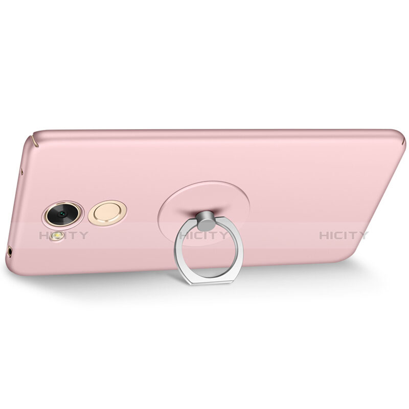 Coque Plastique Rigide Mat et Support Bague Anneau pour Huawei Honor 6A Rose Plus