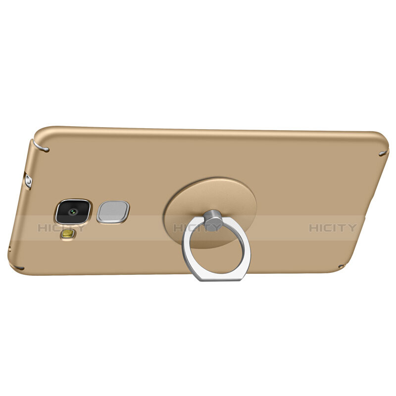 Coque Plastique Rigide Mat et Support Bague Anneau pour Huawei Honor 7 Lite Or Plus