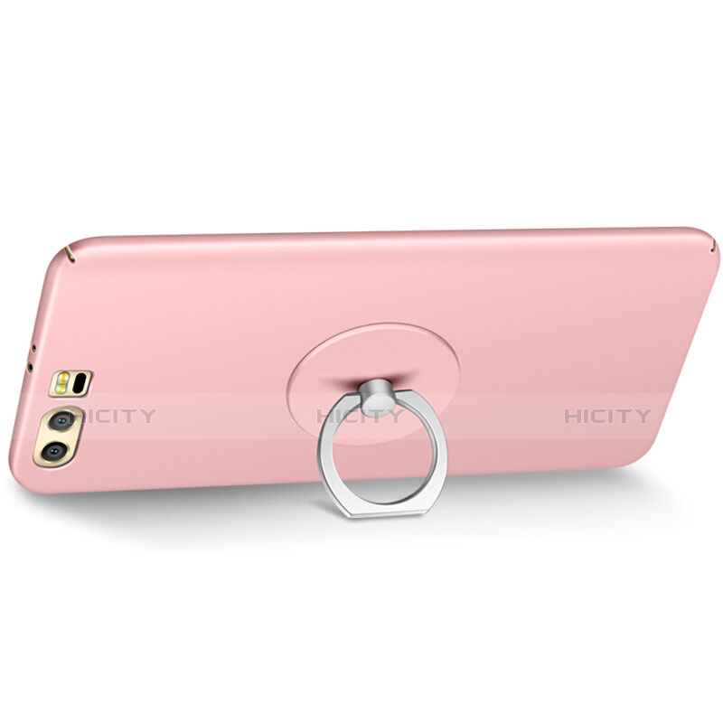 Coque Plastique Rigide Mat et Support Bague Anneau pour Huawei Honor 9 Premium Rose Plus