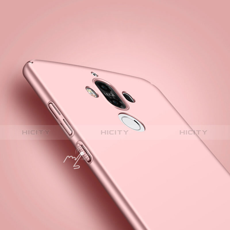 Coque Plastique Rigide Mat et Support Bague Anneau pour Huawei Mate 9 Or Rose Plus