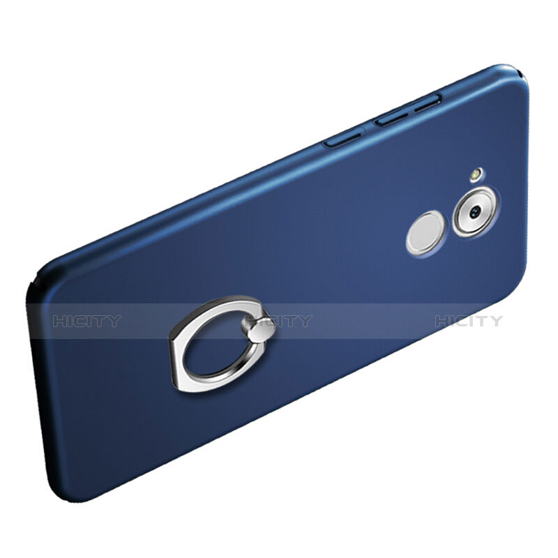 Coque Plastique Rigide Mat et Support Bague Anneau pour Huawei Nova Smart Bleu Plus